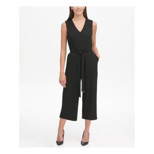 Black Cropped Wide Leg Jumper S